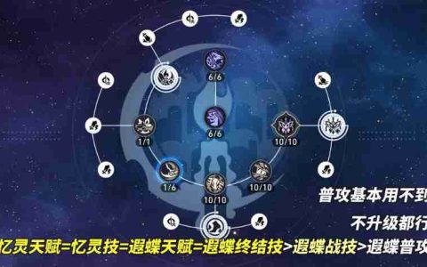 崩坏星穹铁道遐蝶技能加点顺序