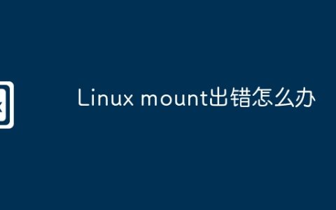 Linux mount出错怎么办