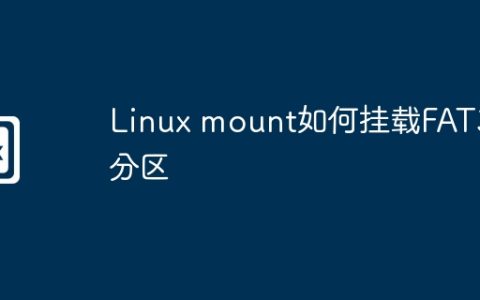 Linux mount如何挂载FAT32分区