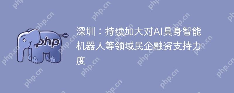 深圳:持续加大对AI具身智能机器人等领域民企融资支持力度
