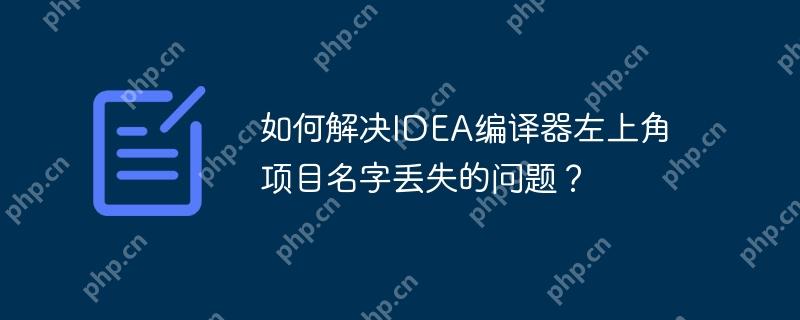 如何解决idea编译器左上角项目名字丢失的问题?