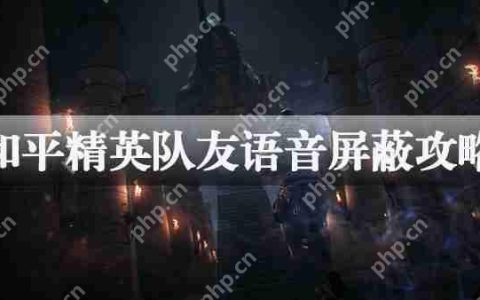 和平精英队友语音屏蔽攻略