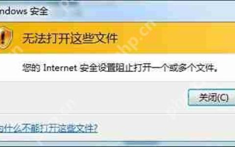 Internet安全设置阻止打开一个或多个文件的解决方法