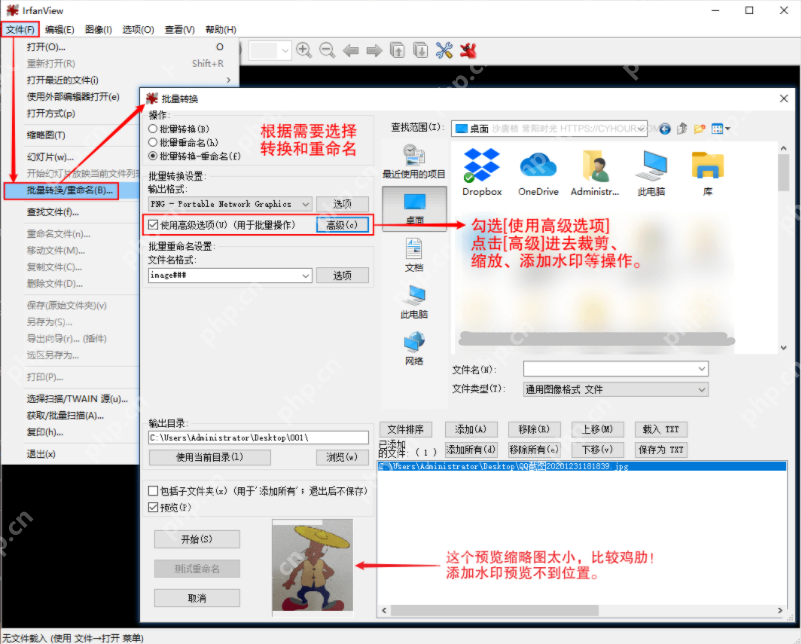 irfanview怎么批量裁剪截图?