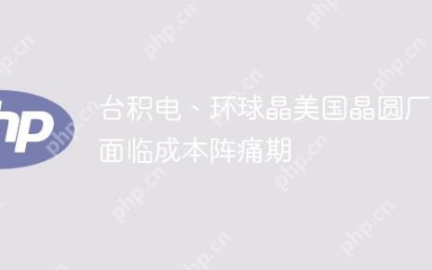 台积电、环球晶美国晶圆厂 面临成本阵痛期