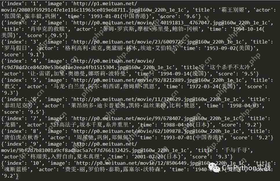 Python爬虫之三:抓取猫眼电影TOP100