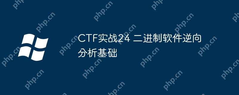 CTF实战24 二进制软件逆向分析基础