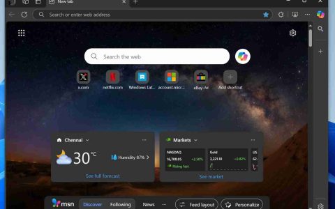 微软改造 Edge 浏览器新标签页：深度集成 Copilot AI