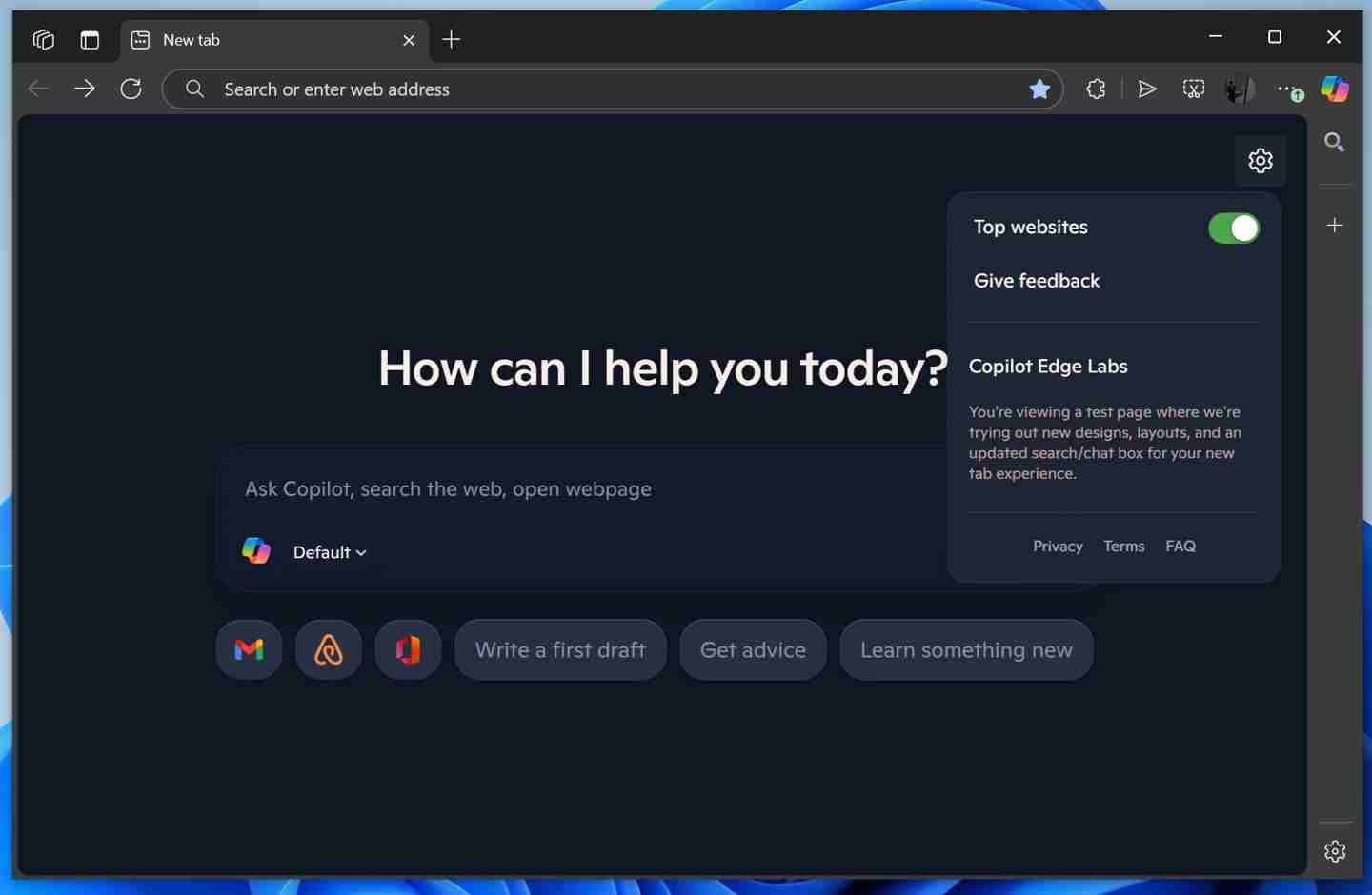 微软改造 Edge 浏览器新标签页:深度集成 Copilot AI