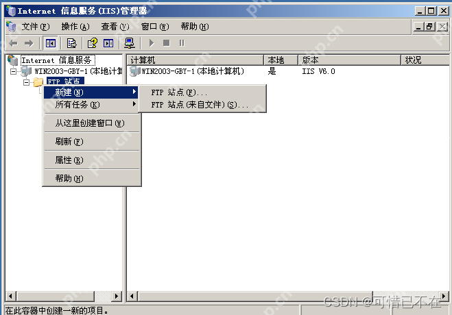 Windows Server 2003 FTP服务器搭建