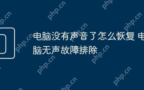 电脑没有声音了怎么恢复 电脑无声故障排除