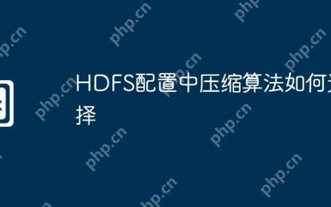 HDFS配置中压缩算法如何选择