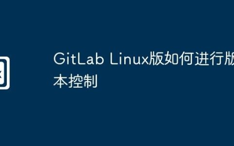 GitLab Linux版如何进行版本控制