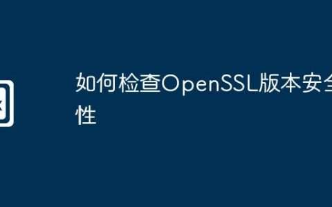 如何检查OpenSSL版本安全性