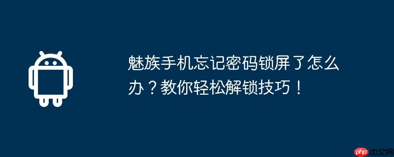 魅族手机忘记密码锁屏了怎么办?教你轻松解锁技巧!