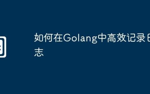 如何在Golang中高效记录日志