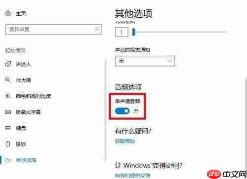 Win10系统怎么打开单声道音频?