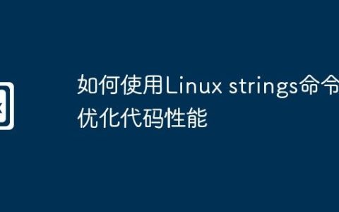 如何使用Linux strings命令优化代码性能