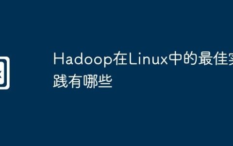 Hadoop在Linux中的最佳实践有哪些