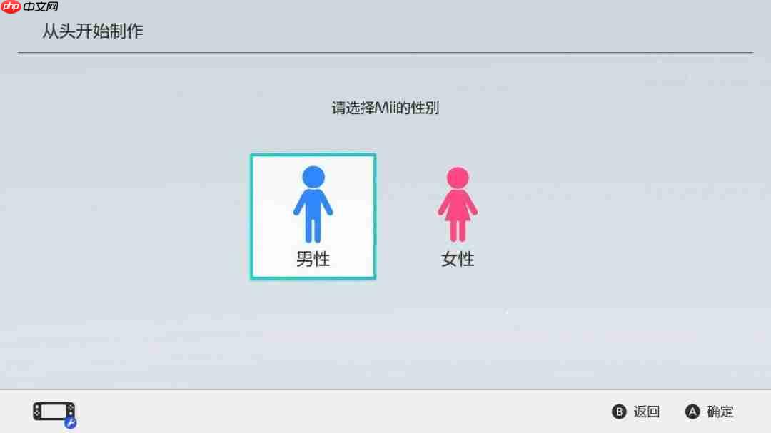 Switch2取消Mii性别选项:玩家只能选择角色风格