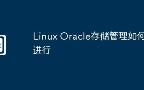 Linux Oracle存储管理如何进行