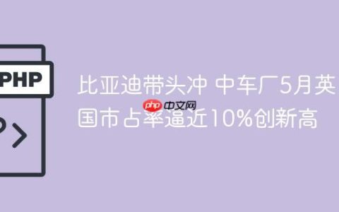 比亚迪带头冲 中车厂5月英国市占率逼近10%创新高