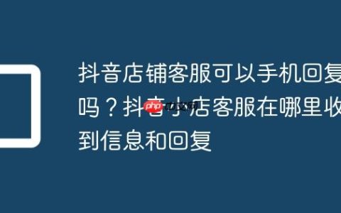 抖音店铺客服可以手机回复吗？抖音小店客服在哪里收到信息和回复