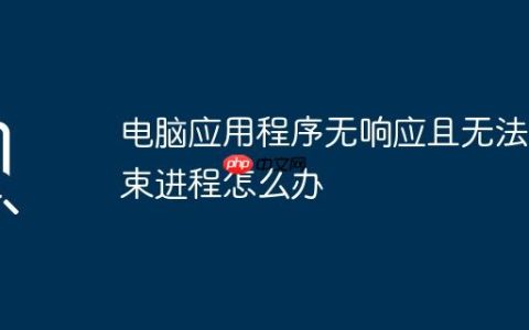 电脑应用程序无响应且无法结束进程怎么办