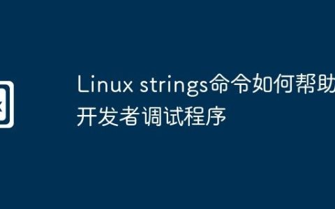 Linux strings命令如何帮助开发者调试程序