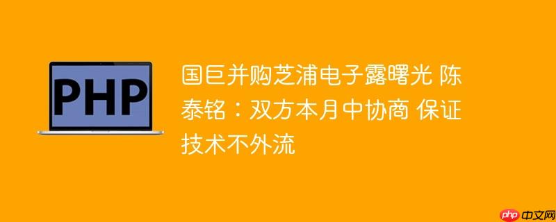 国巨并购芝浦电子露曙光 陈泰铭:双方本月中协商 保证技术不外流