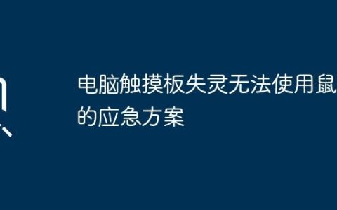 电脑触摸板失灵无法使用鼠标的应急方案