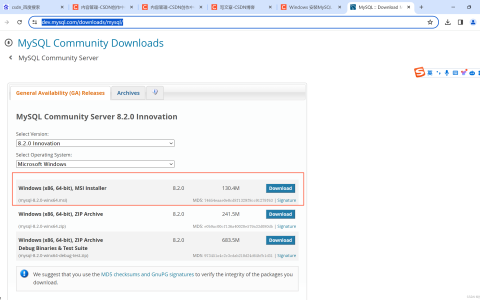 【极光系列】Windows安装Mysql8.0版本