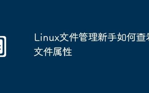 Linux文件管理新手如何查看文件属性