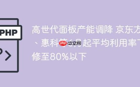 高世代面板产能调降 京东方、惠科等6月起平均利用率下修至80%以下