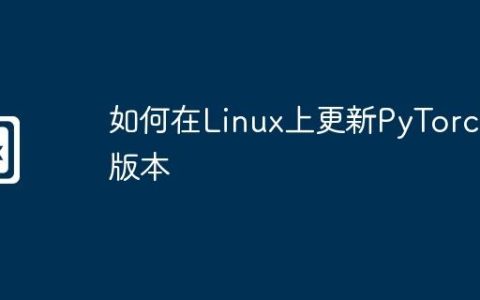 如何在Linux上更新PyTorch版本