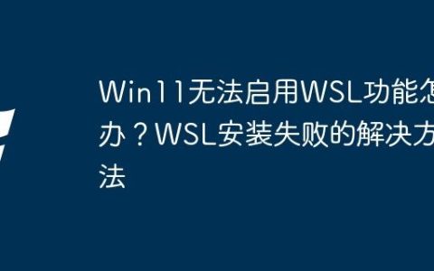Win11无法启用WSL功能怎么办？WSL安装失败的解决方法