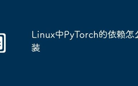 Linux中PyTorch的依赖怎么装