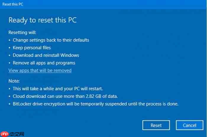 Win10云下载功能:没有U盘一样可以恢复重装
