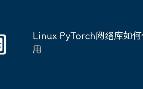 Linux PyTorch网络库如何使用