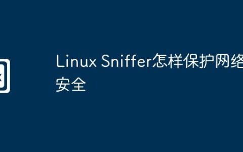 Linux Sniffer怎样保护网络安全