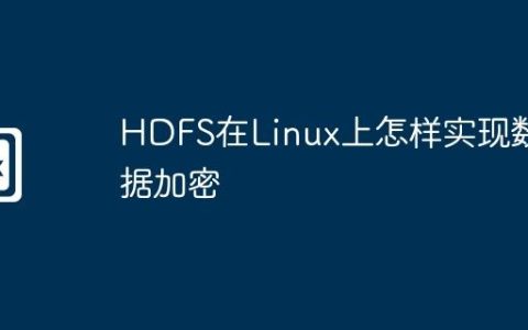 HDFS在Linux上怎样实现数据加密