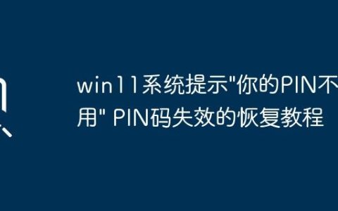 win11系统提示”你的PIN不可用” PIN码失效的恢复教程