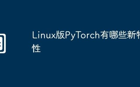 Linux版PyTorch有哪些新特性