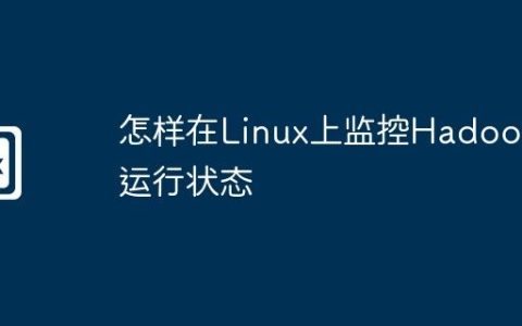 怎样在Linux上监控Hadoop运行状态
