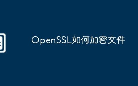 OpenSSL如何加密文件