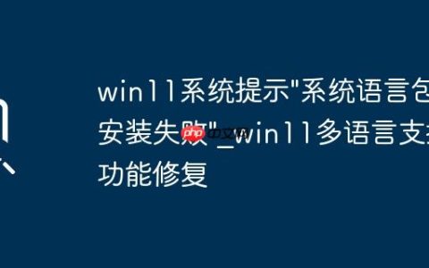 win11系统提示”系统语言包安装失败”_win11多语言支持功能修复