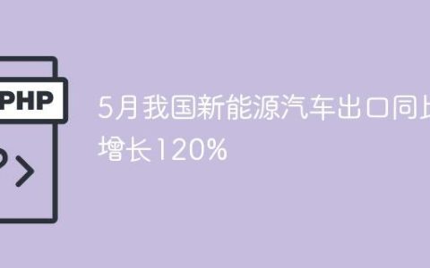 5月我国新能源汽车出口同比增长120%