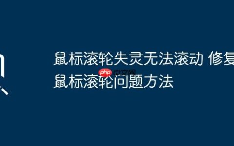 鼠标滚轮失灵无法滚动 修复鼠标滚轮问题方法