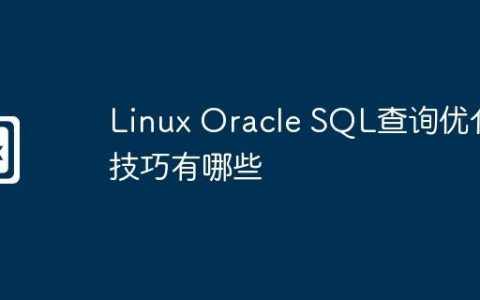 Linux Oracle SQL查询优化技巧有哪些