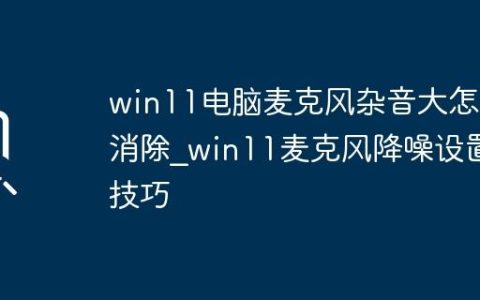 win11电脑麦克风杂音大怎么消除_win11麦克风降噪设置技巧